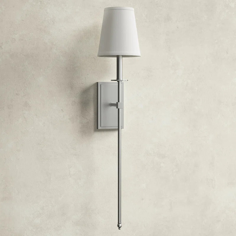 1-Light Metal Wallchiere with Linen Shade | Wayfair North America