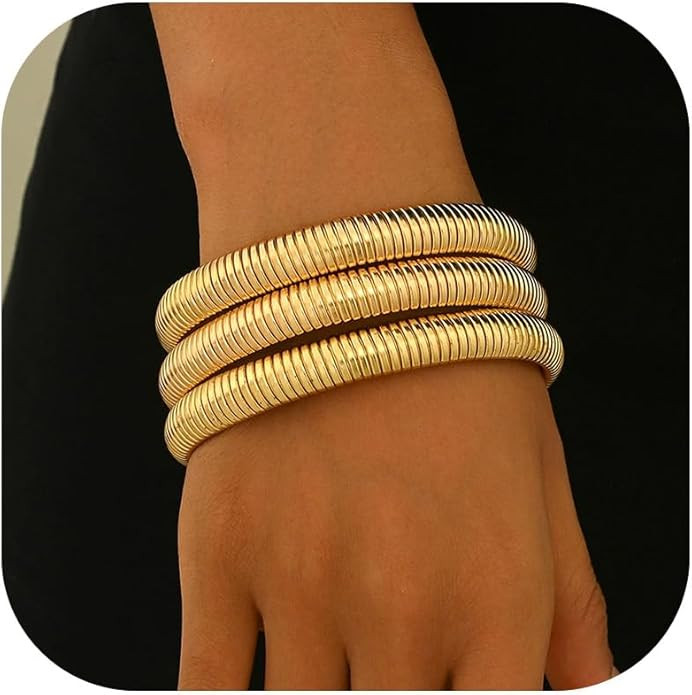 72ore Gold Bangles for Women Gold Filled Bangle Knot Bracelets Summer Beach Wedding Party Accesso... | Amazon (US)