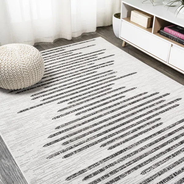 Exmore Ivory/Black Indoor/Outdoor Rug | Wayfair North America