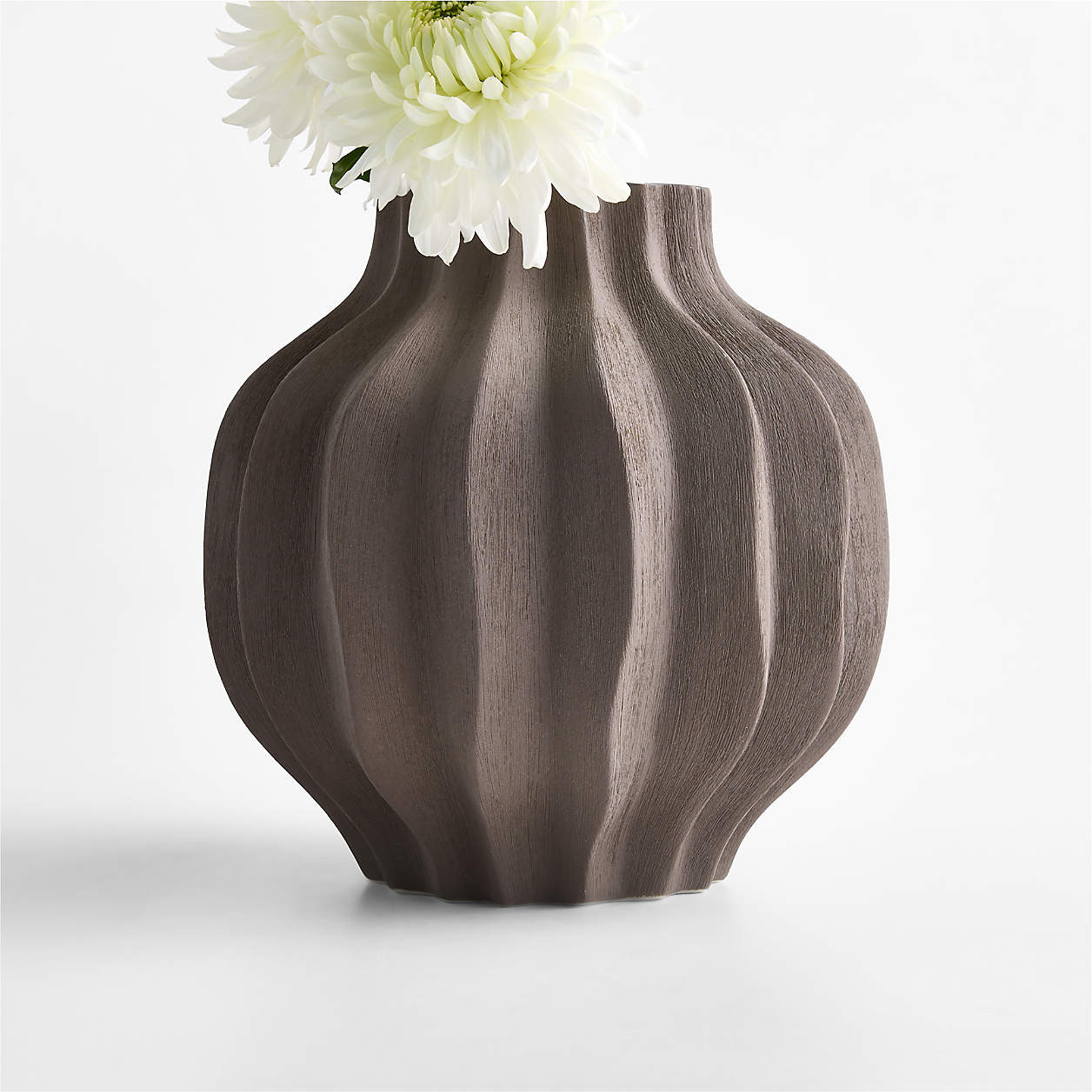 Waverly Medium Brown Porcelain 10" Vase + Reviews | Crate & Barrel | Crate & Barrel