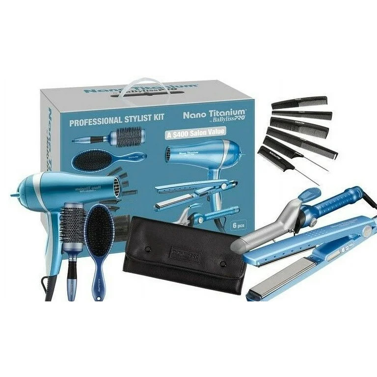 BABYLISS PRO NANO TITANIUM PROFESSIONAL PRO STYLIST KIT 6 PCS SET BABSTYLEKIT | Walmart (US)