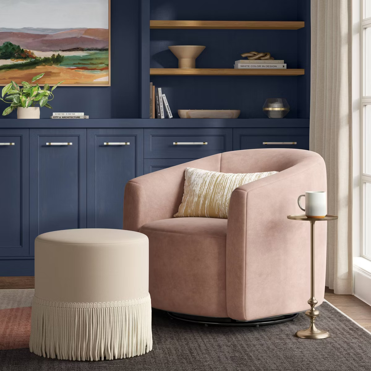 Fringe Drum Ottoman in Velvet - Threshold™ | Target