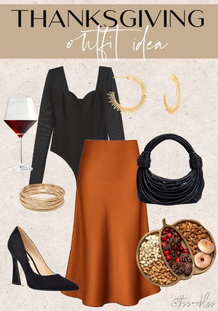 Thanksgiving outfit idea! Satin slip skirt with mesh, bodysuit and heels! 🖤

#LTKSeasonal #LTKfindsunder50 #LTKHoliday