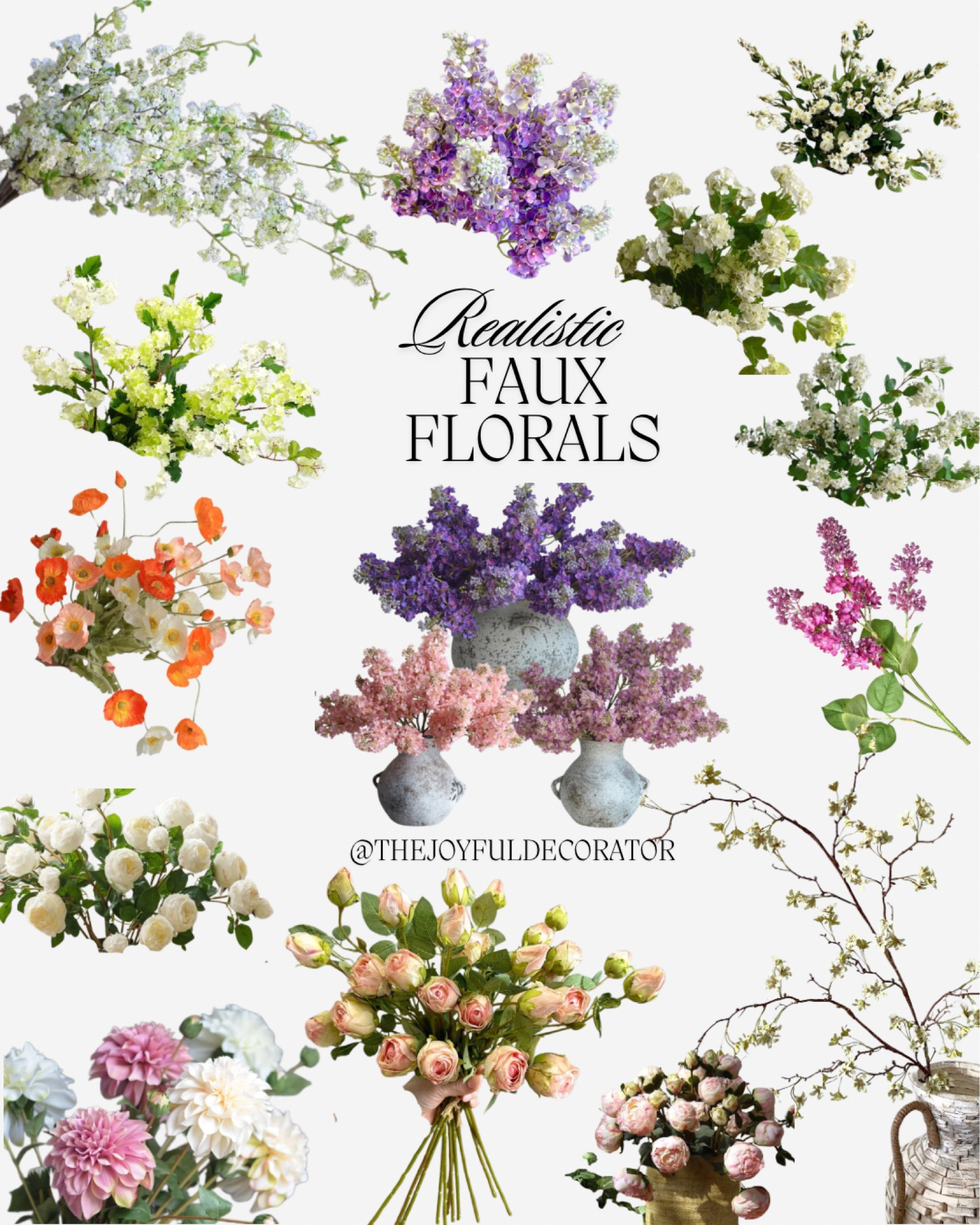 Realistic faux florals for spring home decor. 

Many of these florals are from an Etsy shop where I recently bought lilac stems and snowballs and I really like the quality of them. So I’ve rounded up several other options. 

#LTKHome #LTKFindsUnder50