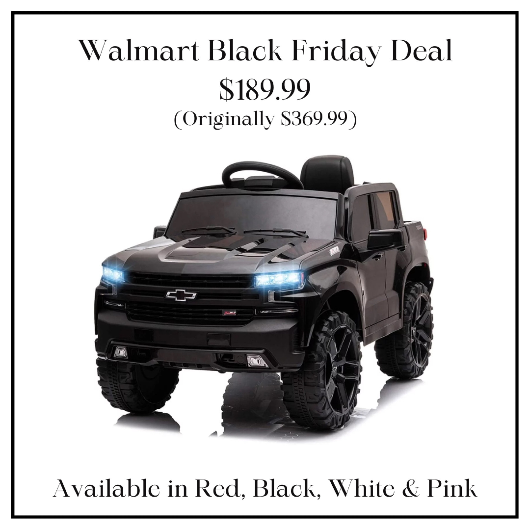 🖤Early Black Friday Deal🖤 This Silverado is battery powered with a remote so parents can drive, but when your little is big enough, the pedal works too 🙌🏼 Use my link to save $180 on this amazing gift!  Originally $369.99 and reduced to $189.99 for a limited time!! #batterypoweredtoy #rideontoy #christmasgiftideaforkids

#LTKGiftGuide #LTKCyberWeek #LTKkids