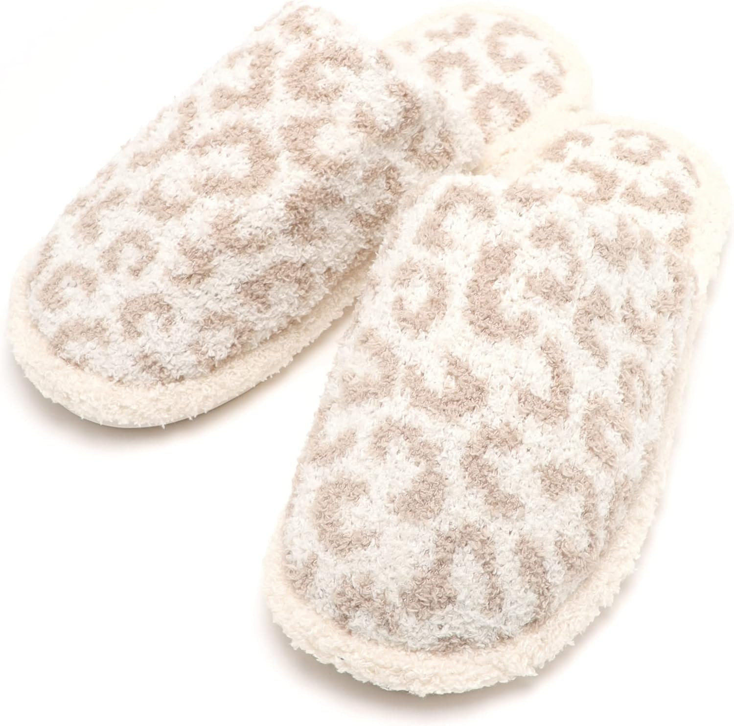 MIRMARU Women’s Animal Print Comfort Fluffy Fuzzy Slip-on House Slippers Open Toe Cross Band In... | Amazon (US)