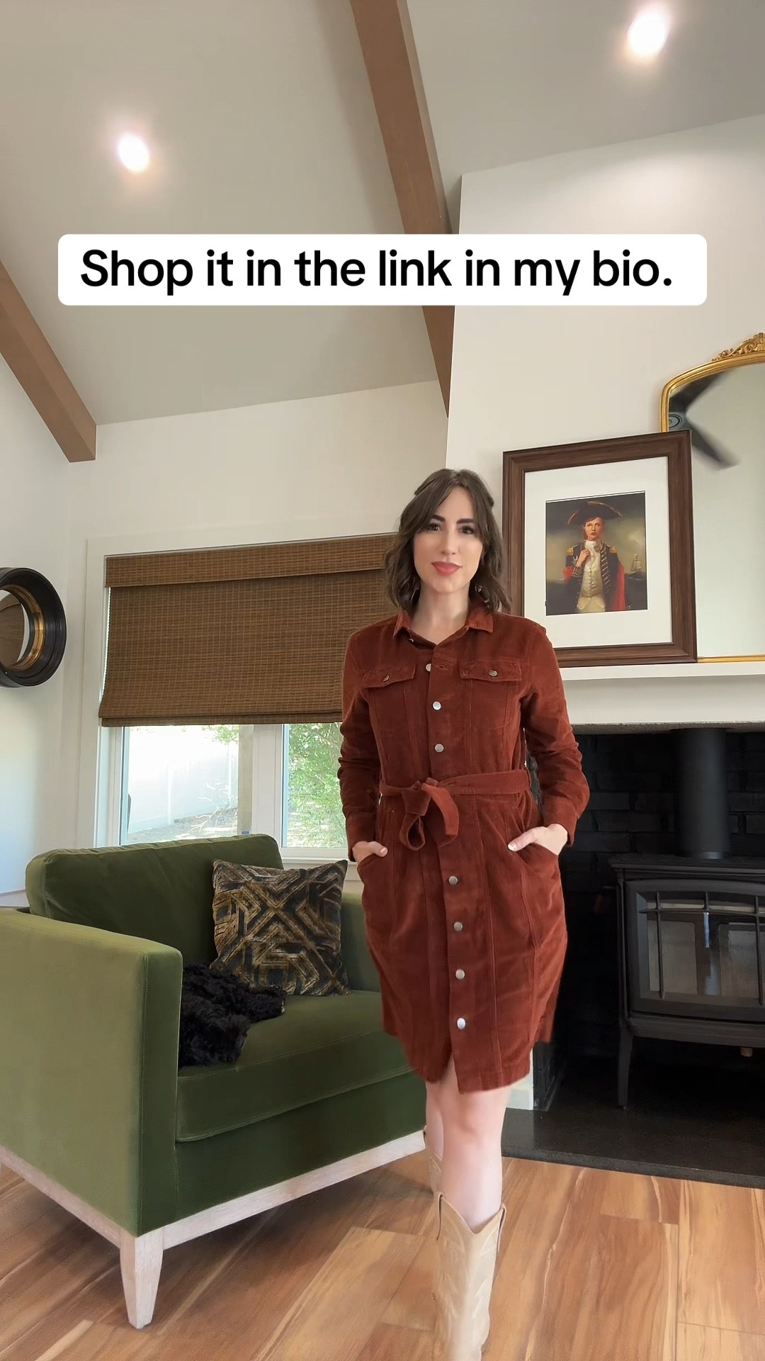 Fall Walmart outfit. 
Burnt orange corduroy dress with cowboy boots ootd 

#LTKFindsUnder50 #LTKOver40 #LTKStyleTip