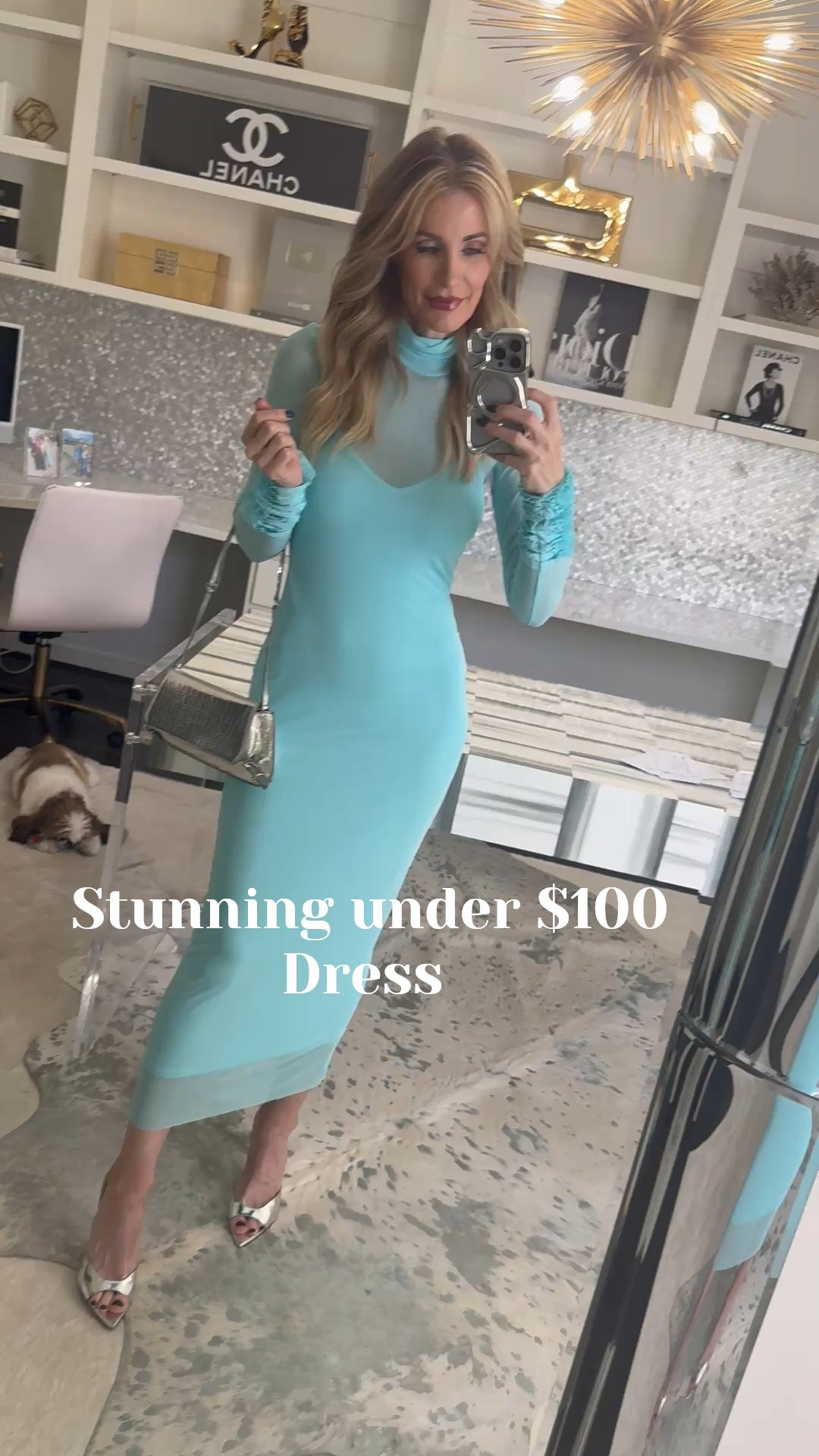 The perfect under $100 blue dress that looks way more expensive 💙 This flattering ruffle sleeve dress comes with a built-in slip (so no worries about it being see-through!) and works beautifully for baby showers, spring events, brunch, or even Easter. I love it so much I own it in three colors. I’m wearing an XS and it fits TTS. 

 #LTKootd #LTKmomlife #LTKOver40