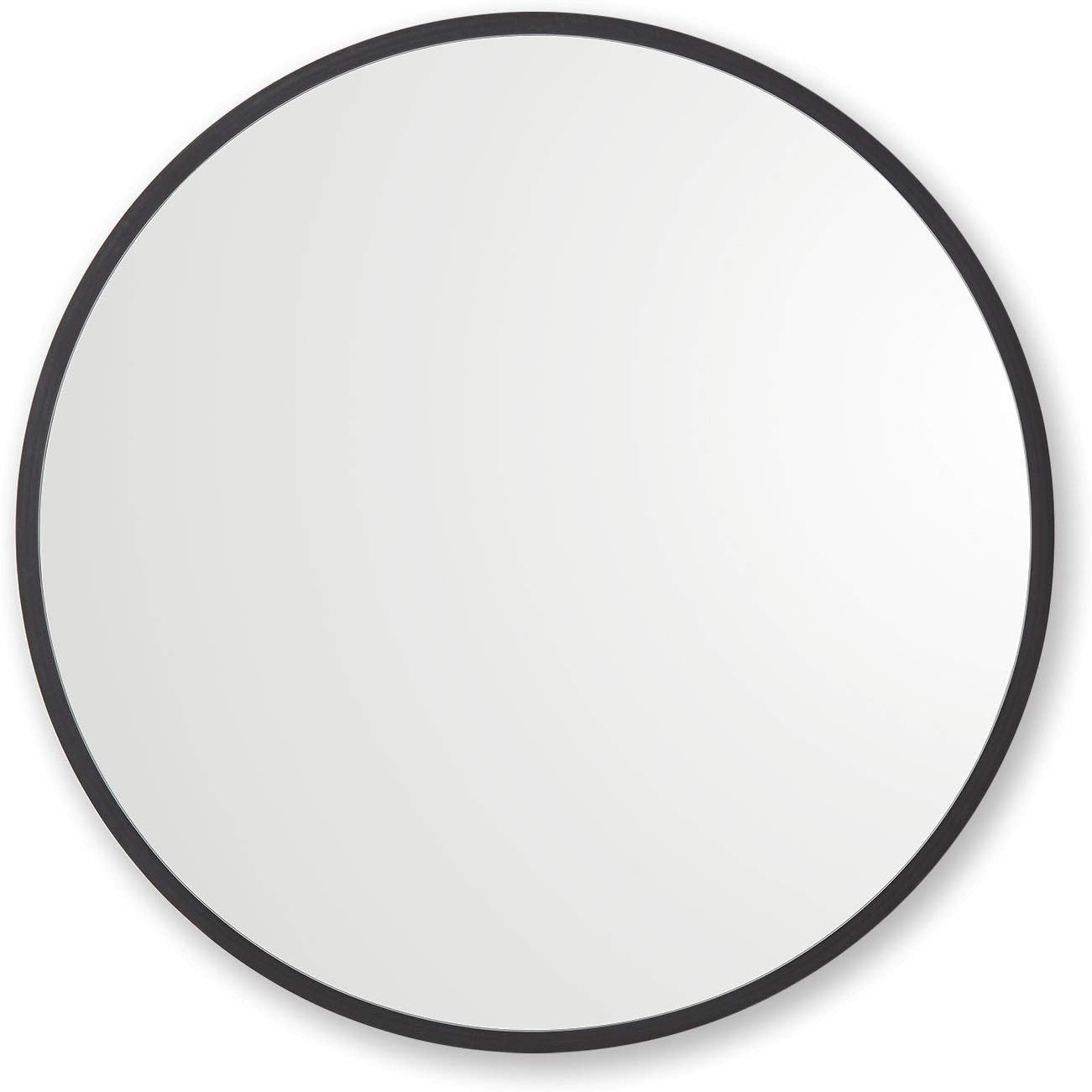 Better Bevel 30” x 30” Black Rubber Framed Mirror | Round Bathroom Wall Mirror | Amazon (US)