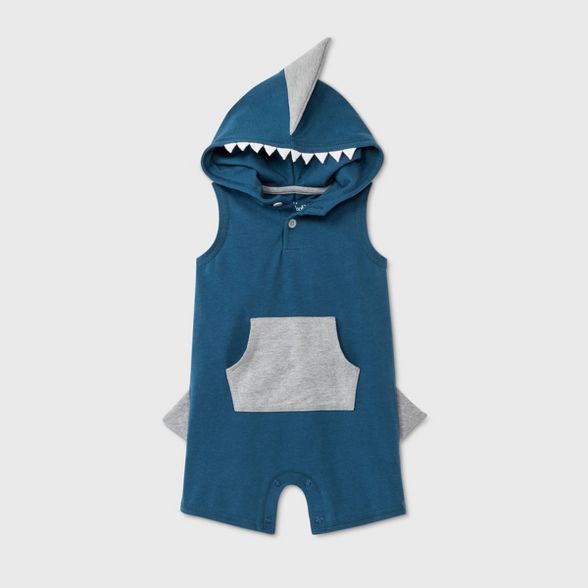 Baby Boys' Shark Short Romper - Cat & Jack™ Blue | Target
