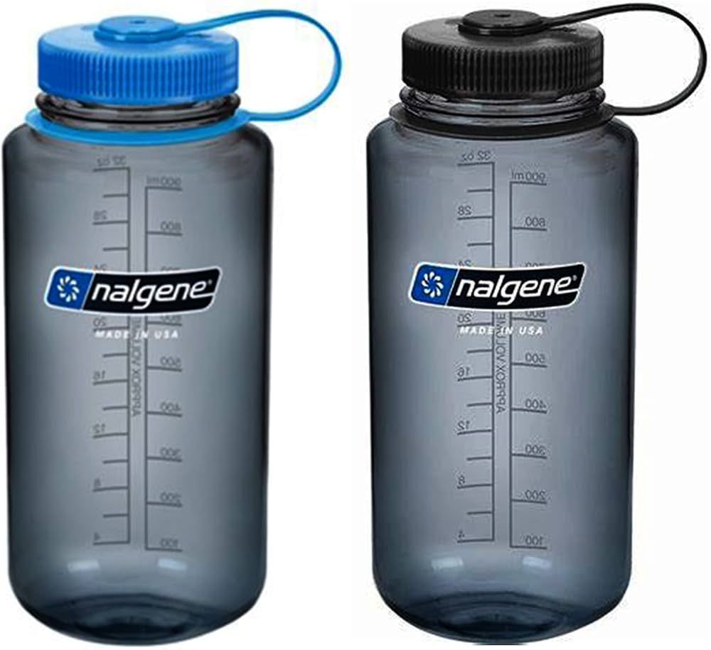 Nalgene Sustain Tritan 32 oz Wide Mouth Water Bottle, 2 Pack, BPA-Free, Blue/Gray | Amazon (US)