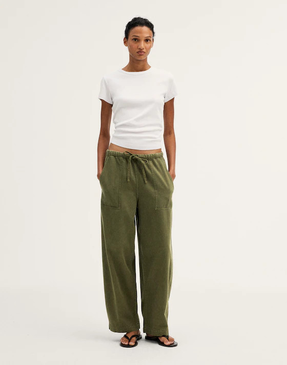 Pull-On Barrel-Leg Utility Pants in Airy Denim | Madewell