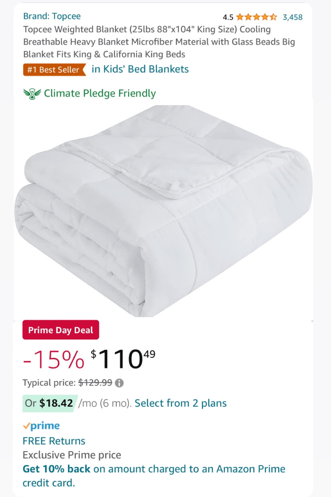 Weighted blanket size online chart