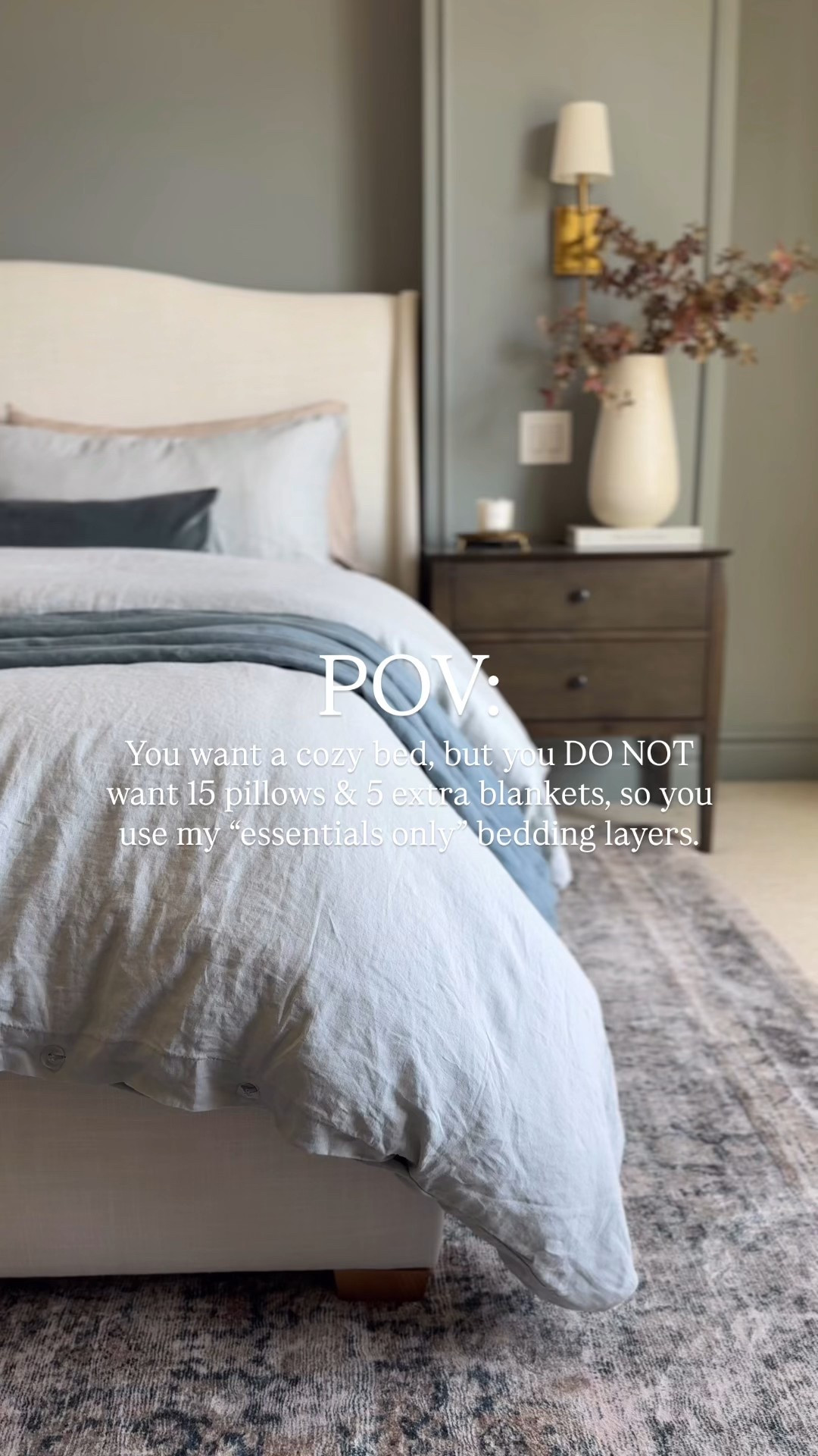 These are the easy bedding layers I keep coming back to from @onequince :

No mountian of pillows, no stacks of blankets that never get used. Just the bedding essentials— and it still looks classic, elevated, pulled together, and pretty.

@onequince has been my go-to for years for gorgeous high quality bedding with prices that make sense. Simply the best! 

The pick stitch quilt has been a favorite, and I adore their bamboo sheets. The silky champagne color is PERFECT for Fall without feeling dark and heavy. I also swapped my striped linen duvet for a solid color with the change in seasons upon us, and l lay the dark blue duvet cover at the foot of the bed to act as a throw blanket and can easily rotate it onto my duvet when I need to wash the other. It gives a little cozy contrast without being too dark or heavy. 

Everything’s a little richer and deeper, and I love the subtle change as we transition the seasons. 🍁

Xoxo,
Andrea

#liketkit #quincepartner #bedroomstyle #layeredbedding #neutralbedroom #neutralbedroomstyle #beddingideas #beddinginspo #linenbedding #bedroomrefresh #beddingsets #bedroomstyling 


#LTKHome #LTKStyleTip #LTKSeasonal