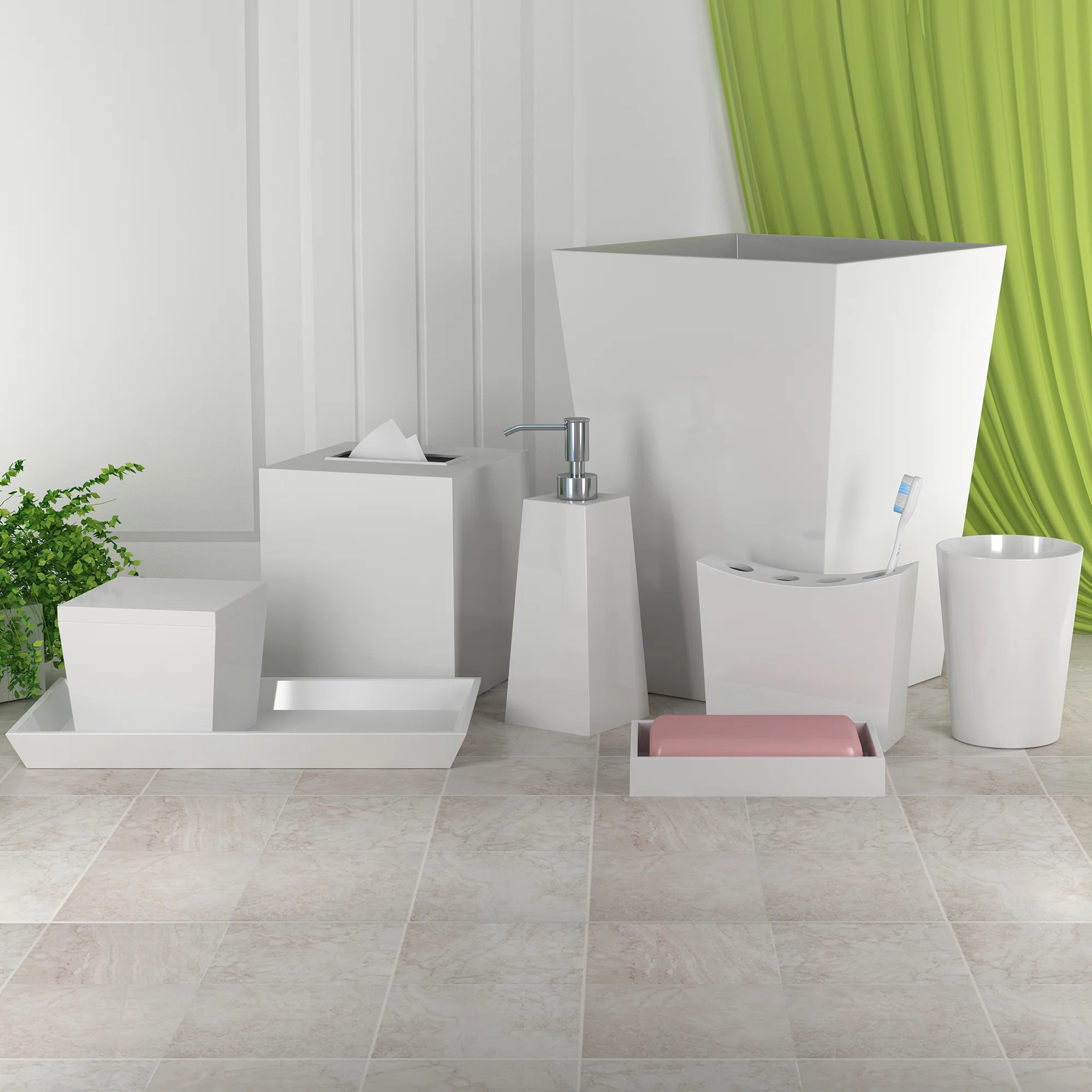 Latitude Run® Almeric Elegant Resin 8 Piece Bathroom Accessory Set & Reviews | Wayfair | Wayfair North America