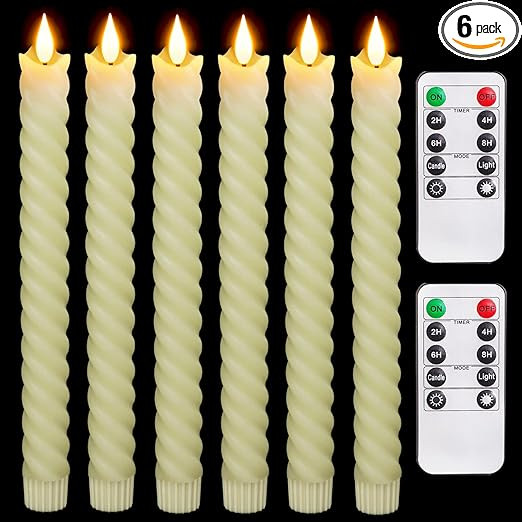 Homemory Spiral Flameless Taper Candles with Remote and Timer, Twisted Battery Operated Window Ca... | Amazon (US)