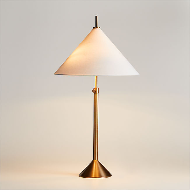 Seymour Telescoping Brass Metal Table Lamp 25.25" + Reviews | Crate & Barrel | Crate & Barrel