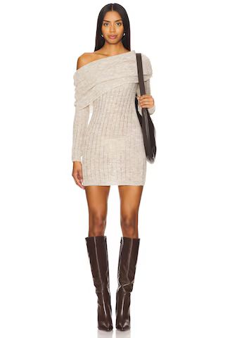 Lovers and Friends Ionela Off The Shoulder Dress in Oatmeal from Revolve.com | Revolve Clothing (Global)