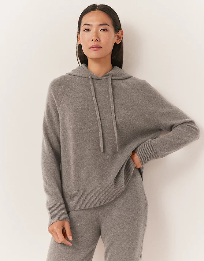 Cashmere Rib Back Hoodie | The White Company UK & ROW