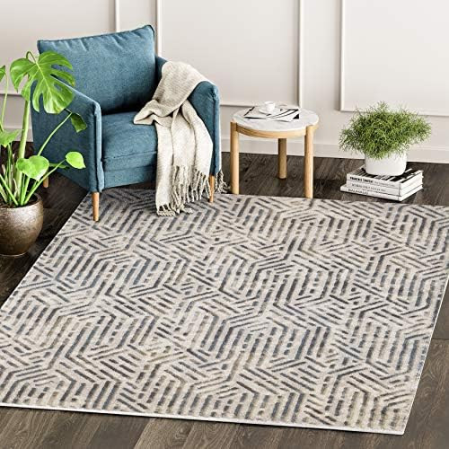 Amazon.com: Abani Rugs Grey & Brown Geometrical Motif Area Rug Rustic Contemporary Modern Style A... | Amazon (US)
