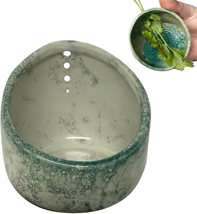 Pottery Herb Stripper Bowl, 2025 Upgrade Pottery Herb Stripper Cup Ceramic Herb Peeling Cup, Hand... | Amazon (US)