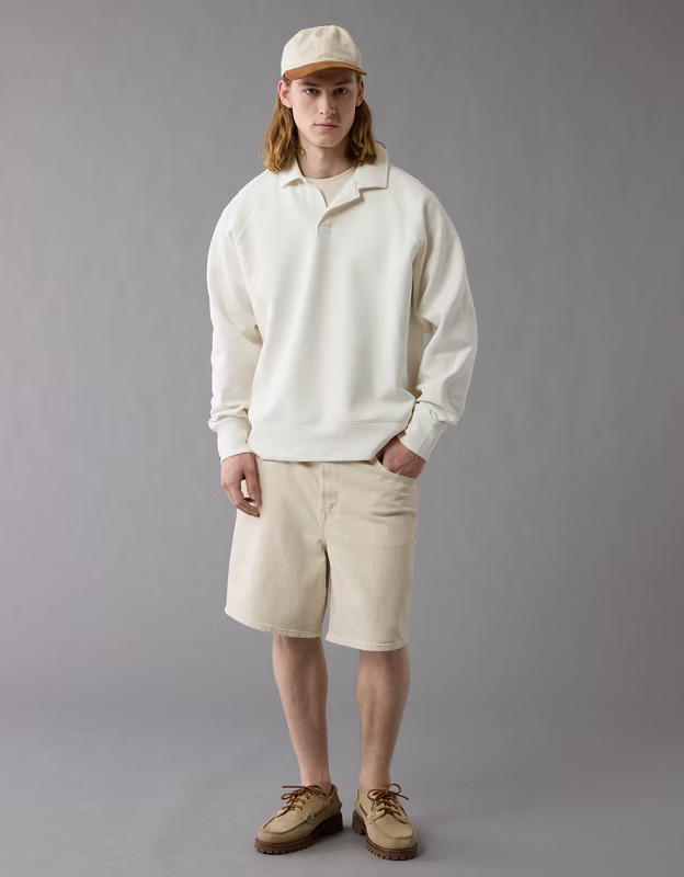 AE 24/7 Long-Sleeve Rugby Polo Sweatshirt | American Eagle Outfitters (US & CA)