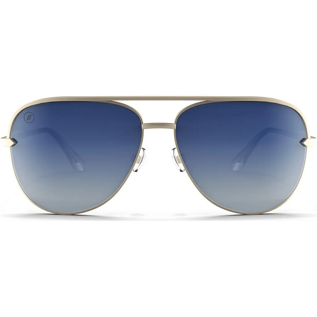 Blenders Eyewear 60.5mm Shadow Polarized Aviator Sunglasses in Matte Gold at Nordstrom | Nordstrom