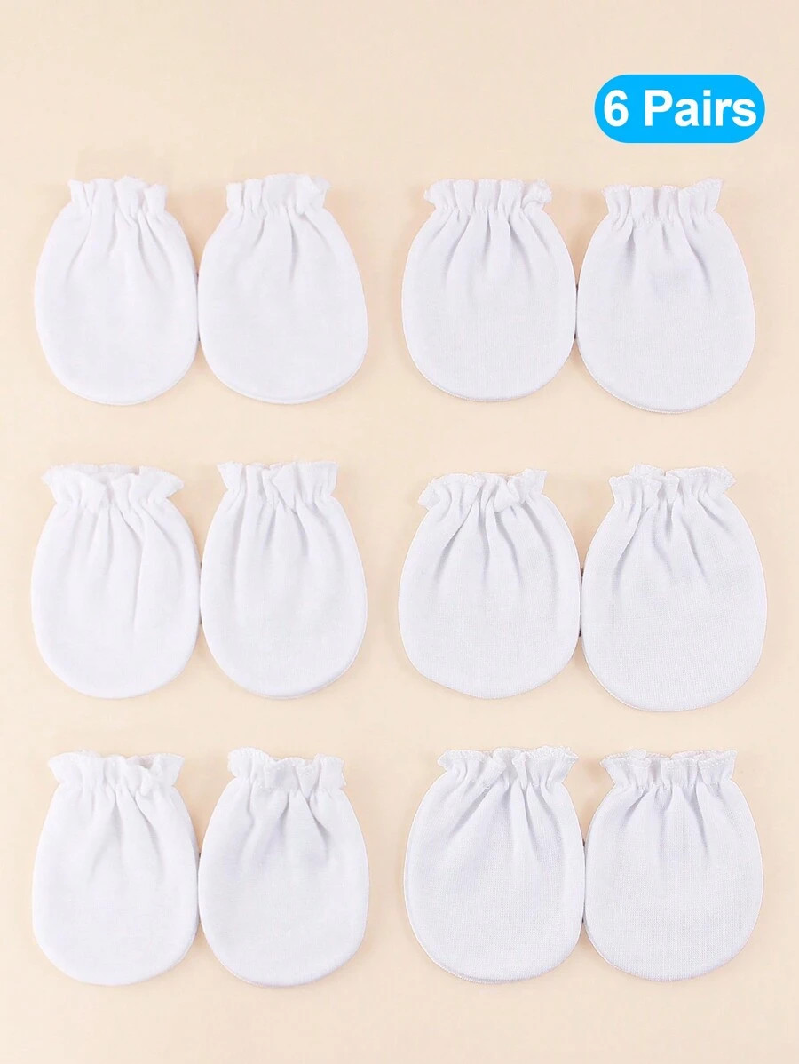 6pairs/pack Newborn Baby Antiscratch Gloves, 0-3m, Multicolor And Various Styles | SHEIN