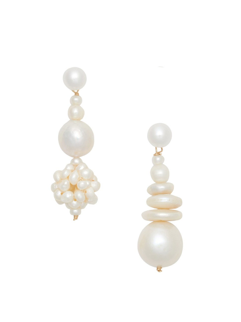 Women's Selby Goldtone & Freshwater Pearl Mismatched Drop Earrings | Saks Fifth Avenue