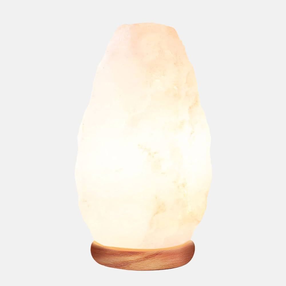 Himalayan Glow White Salt Crystal Lamp,Natural Salt Night Light,Hand Crafted with Neem Wooden Bas... | Amazon (US)