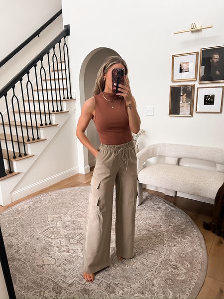 Warm neutrals 🤩 obsessed with this target outfit!! 

Pants are comfy & the perfect length (I’m 5’4’’ 💕 body suit too is super comfy too!!

#LTKfindsunder100 #LTKworkwear #LTKSeasonal