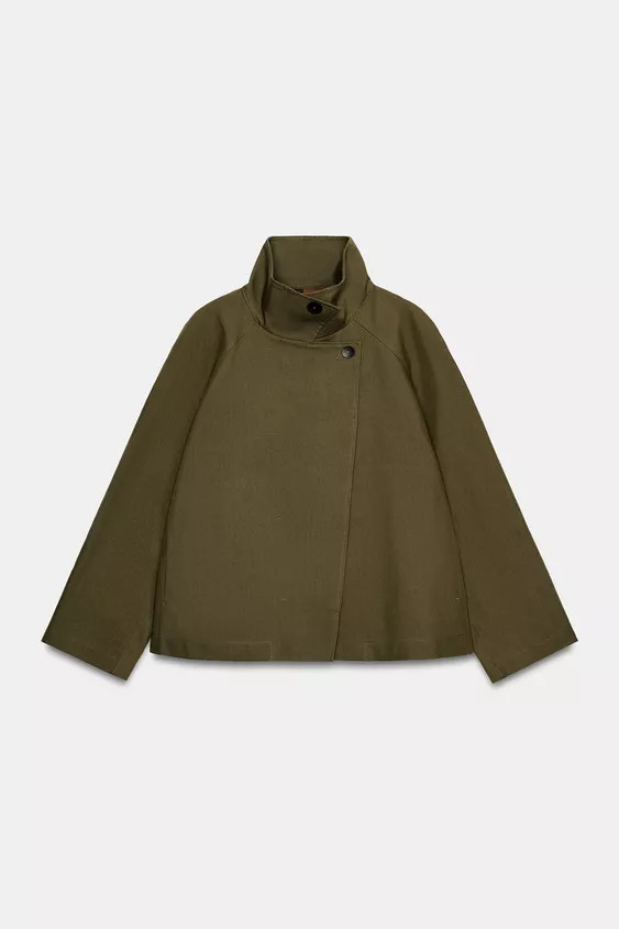 ZW COLLECTION SHORT HIGH-NECK TRENCH COAT | Zara Canada