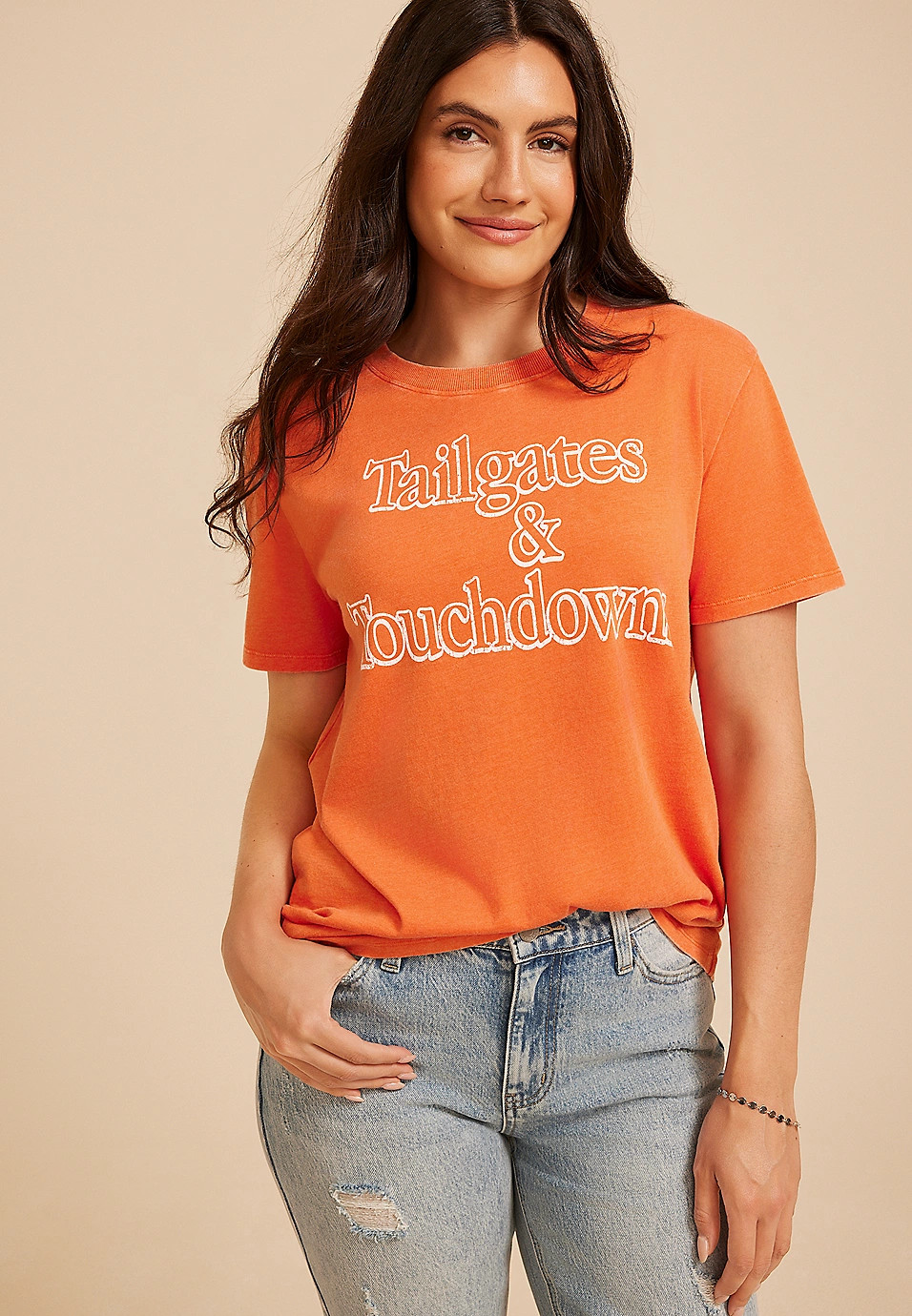 Tailgates And Touchdown Oversized Graphic Tee | Maurices