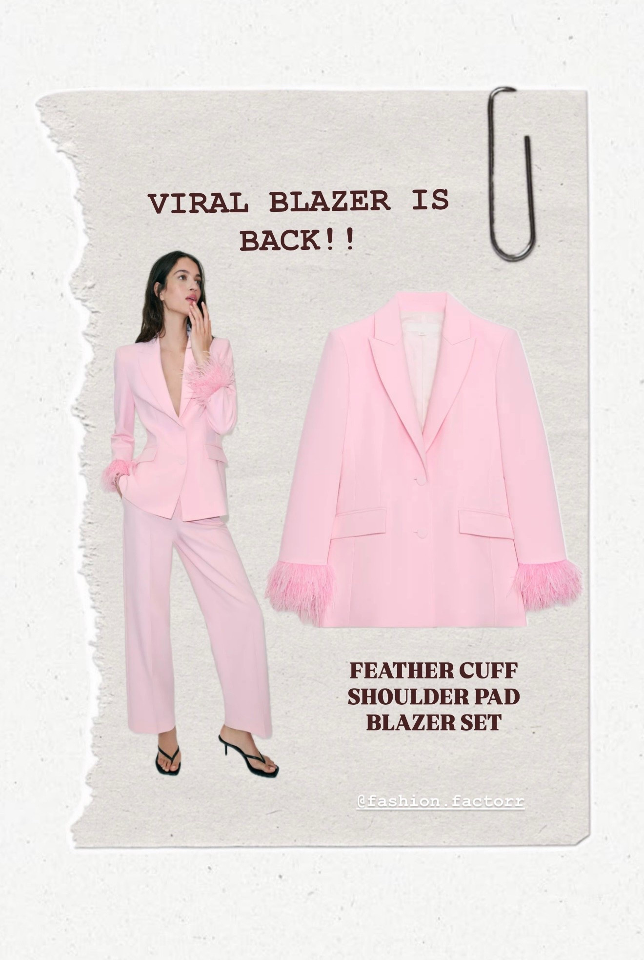 VIRAL feather cuff shoulder pad blazer set is back!! It was immediately sold out, so if you had it on the wishlist - don’t wait this time 😉

#LTKFestival #LTKootd #LTKWorkwear