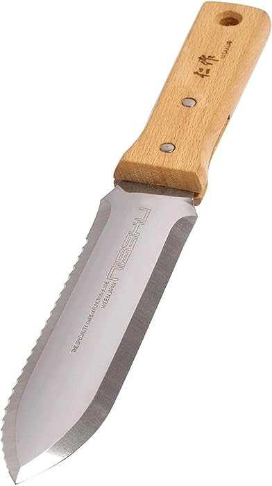 NISAKU NJP650 The Original Hori Hori Namibagata Stainless Steel Weeding Knife, 7.25-Inch Blade | Amazon (US)