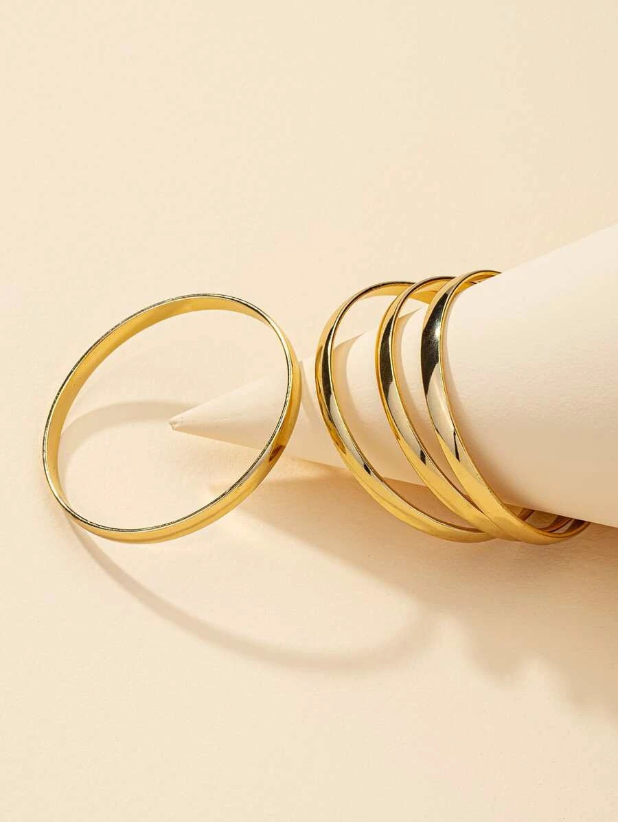 4pcs Simple Metal Bracelet | SHEIN