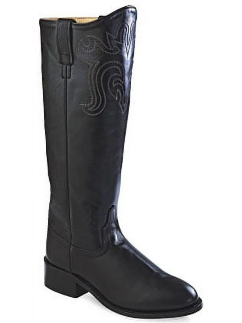 Old West Black Womens All Leather 14in Tall Roper Toe Cowboy Boots 6 M | Walmart (US)