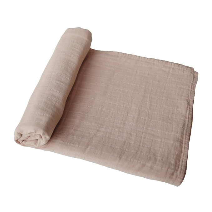 mushie Muslin Baby Swaddle Blanket | 100% Organic Cotton (Pale Taupe) | Amazon (US)