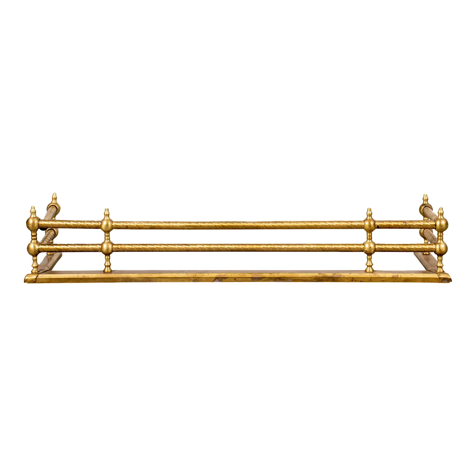 Brass Fender With Twisted Rail Motif | Chairish