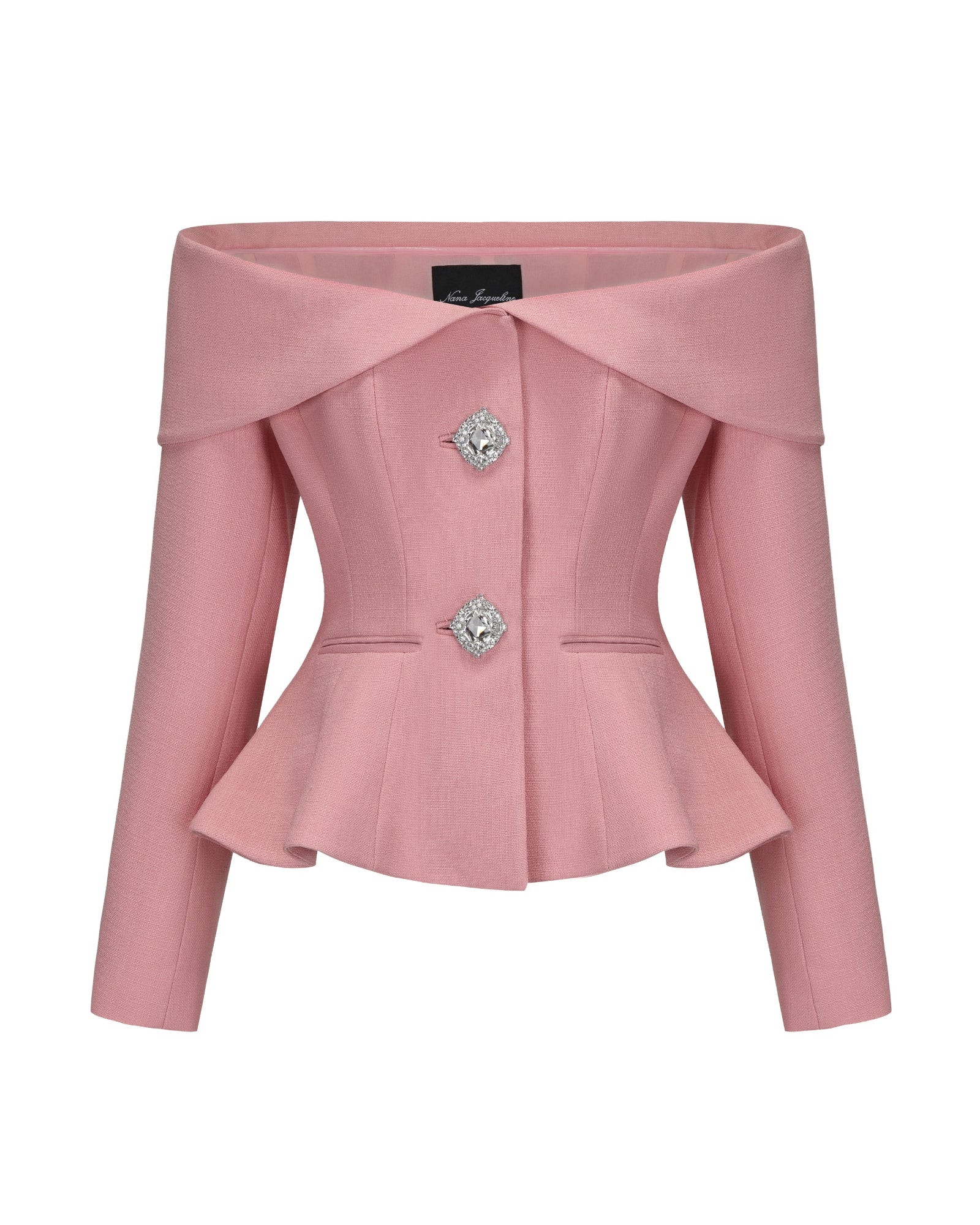 Blaire Top (Pink) | Off Shoulder Fitted Top | Pink Tailored Top | Nana Jacqueline