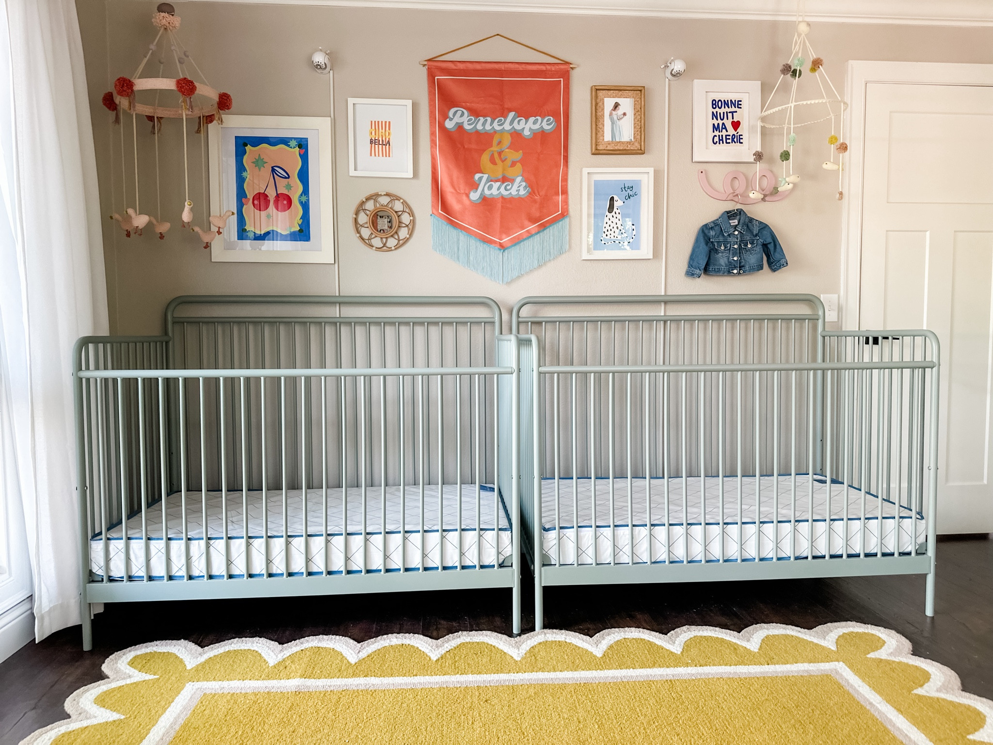 Colorful nursery inspo with a gallery wall for my boy girl twins 💛✨

Blue crib, whimsical, coral, eclectic 

#LTKhome #LTKbump #LTKbaby