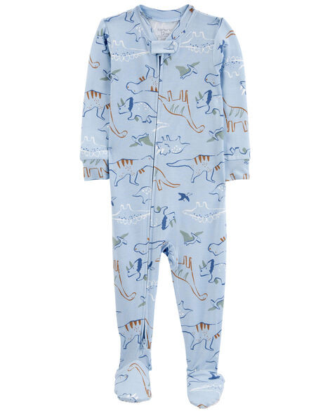 Carter's Baby Boys Dinosaur 1-Piece PurelySoft Footie Pajamas 18M Blue | Carter's