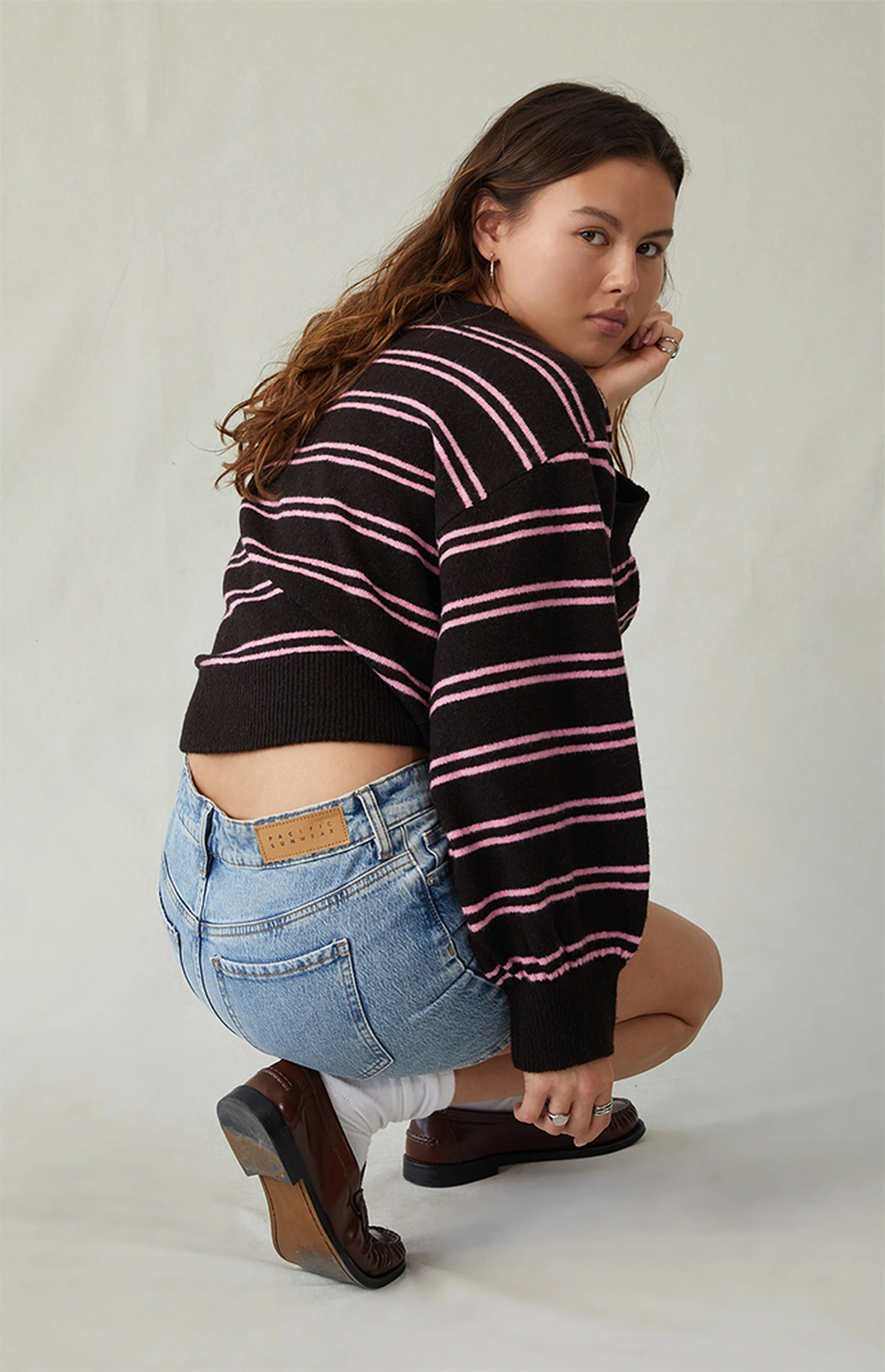 Pacsun Bella Stretch Medium Indigo Mid Rise Denim Mini Skirt | PacSun