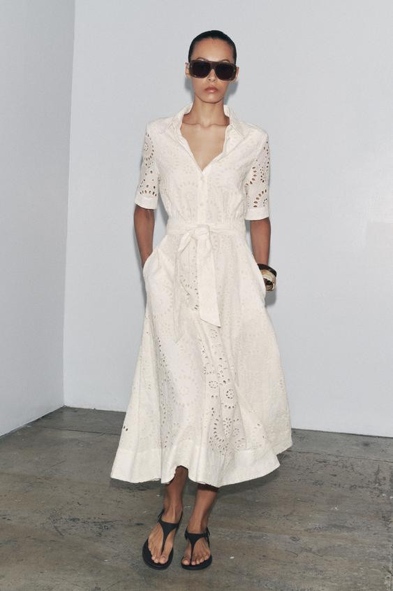 ZW COLLECTION EMBROIDERED SHIRT DRESS | Zara UK