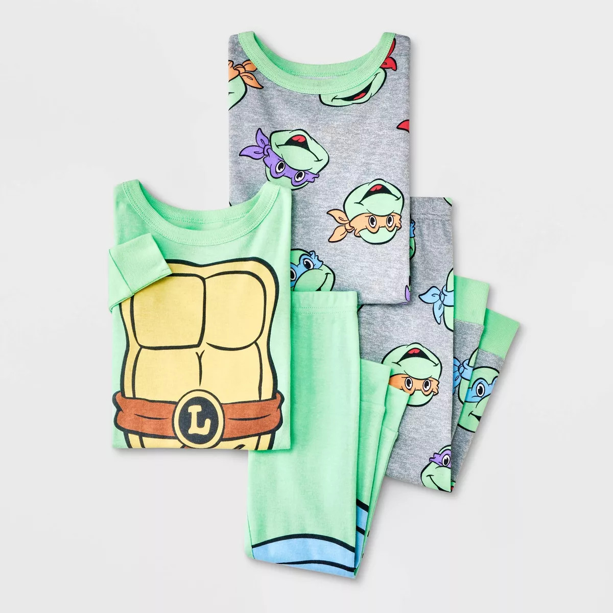 Toddler Boys' 4pc Snug Fit Teenage Mutant Ninja Turtles Cotton Pajama Set - Green | Target