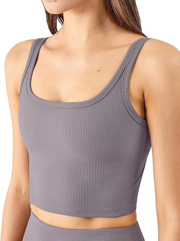 KIKIWING Women's Seamless Sports Bra Workout Crop Top Tank Tops for Women Long Lined Sports Bra R... | Amazon (US)