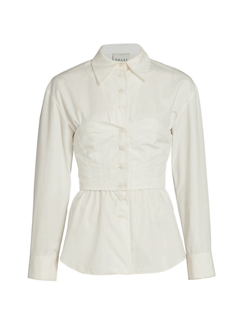 A.W.A.K.E. Mode Women's Corset Shirt - White - Size 10 | Saks Fifth Avenue