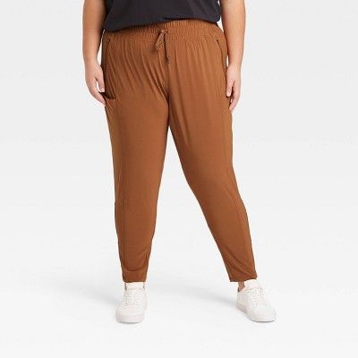 Women's Tapered Stretch Woven Mid-Rise Pants - All in Motion™ | Target