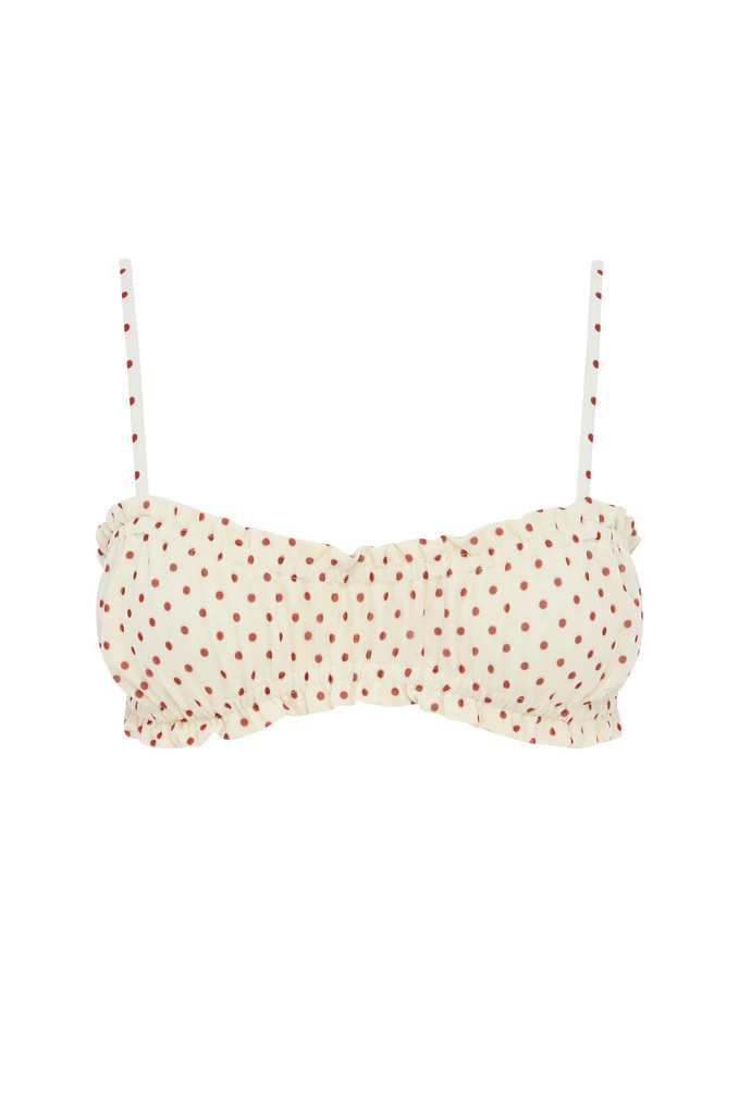 Lottie Bikini Top | Cream Polka Dot | With Jean (US)