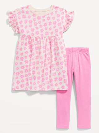 Flutter-Sleeve Dress &amp; Leggings Set for Toddler Girls | Old Navy (US)